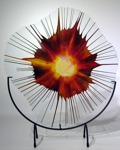 DD18-26008 Energy Web Red, Orange, Copper, Yellow $350 at Hunter Wolff Gallery